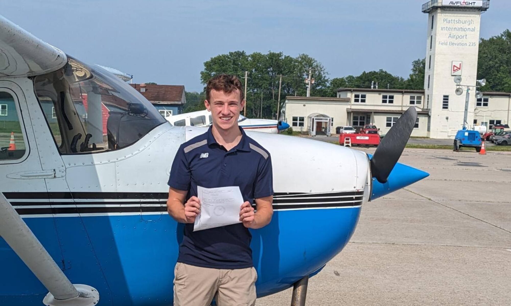 Green Mountain Flight Training student Michael receives is PPL.
